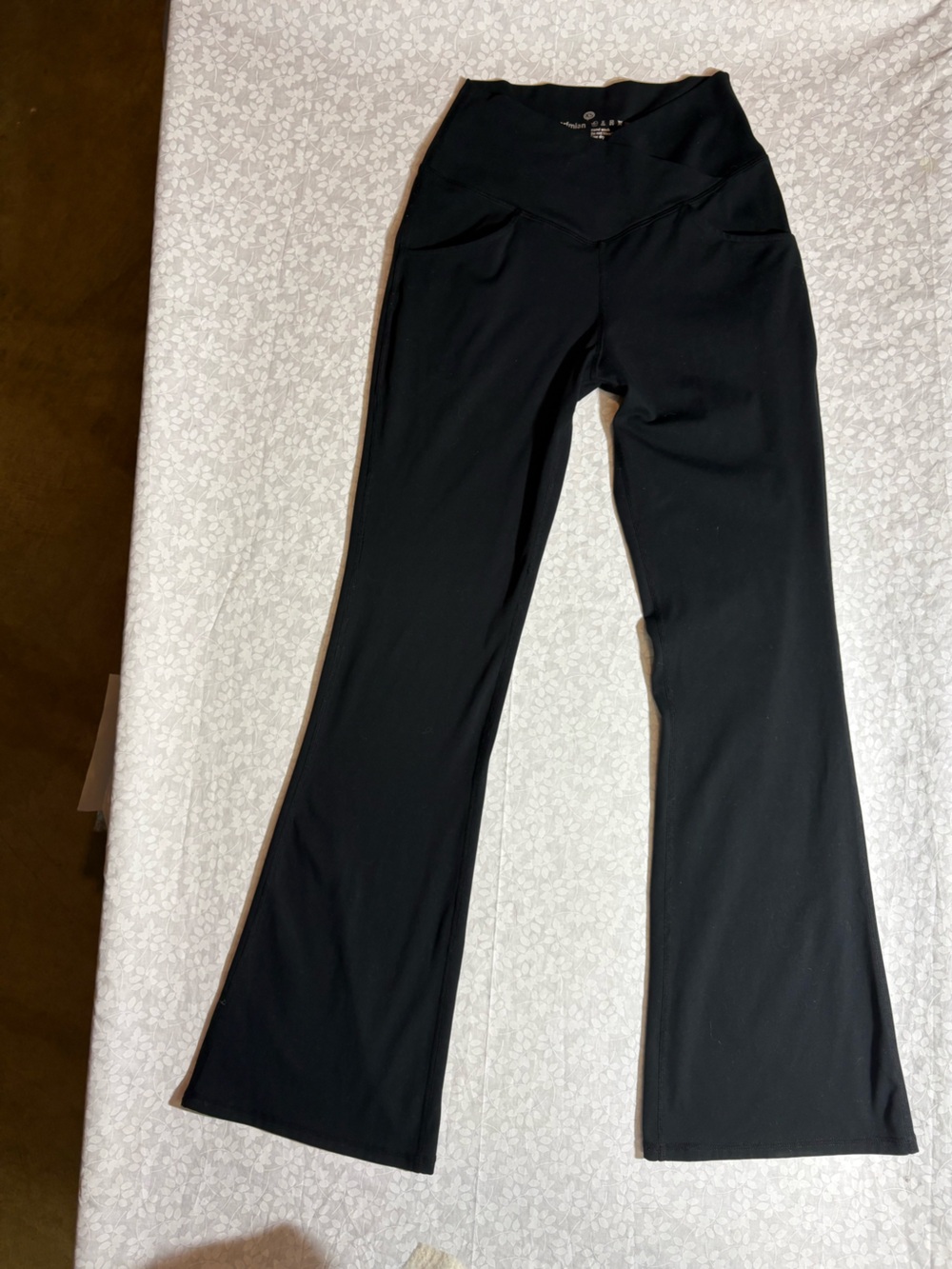 High-Waist Black Flare Leggings - Women's Stretch